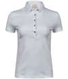 T1441 1441 Tee Jays Ladies Pima Cotton Interlock Polo Shirt White colour image